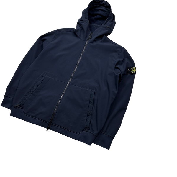 Stone Island 2022 Navy E-Dye Soft Shell Jacket - 3XL