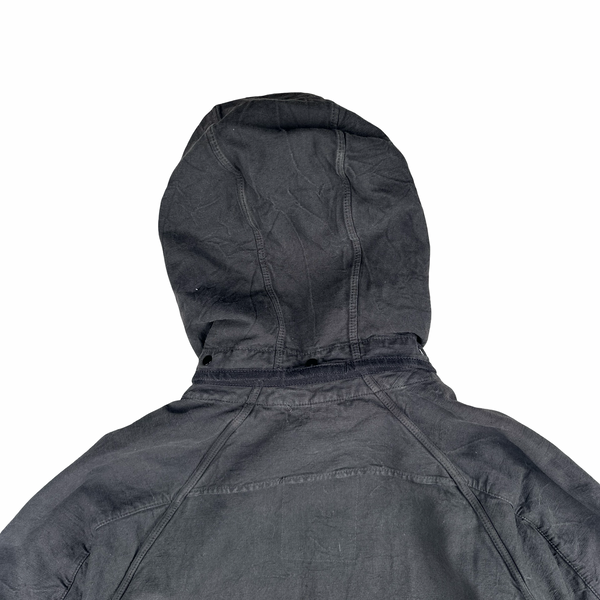 Stone Island 2003 Vintage Black Cotton Compact Button Up Jacket - XL