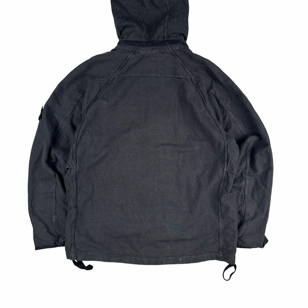Stone Island 2003 Vintage Black Cotton Compact Button Up Jacket - XL