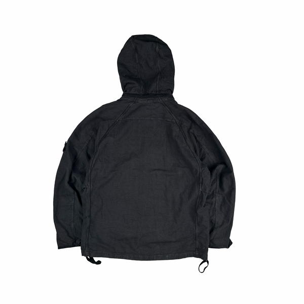 Stone Island 2003 Vintage Black Cotton Compact Button Up Jacket - XL