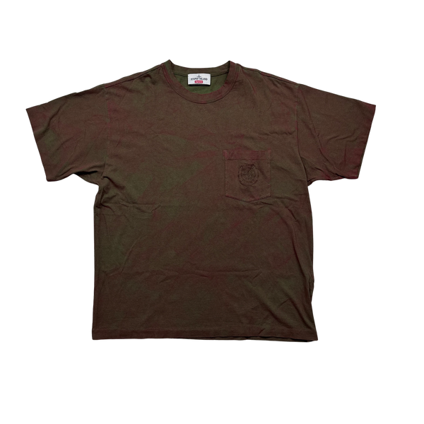Stone Island Supreme 2019 Collaboration Dust Treatment Cotton T Shirt - XL