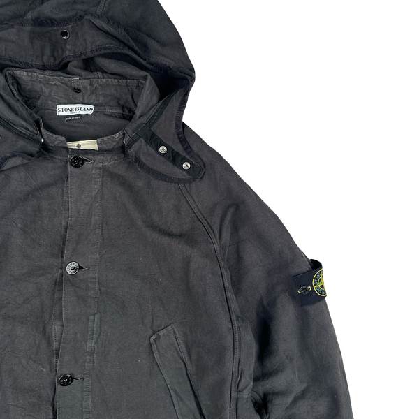 Stone Island 2003 Vintage Black Cotton Compact Button Up Jacket - XL