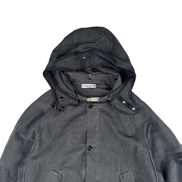 Stone Island 2003 Vintage Black Cotton Compact Button Up Jacket - XL