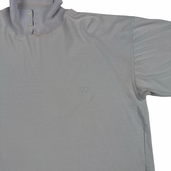C.P Company 1989 Vintage Grey Cotton Blend Logo Polo Shirt- Large