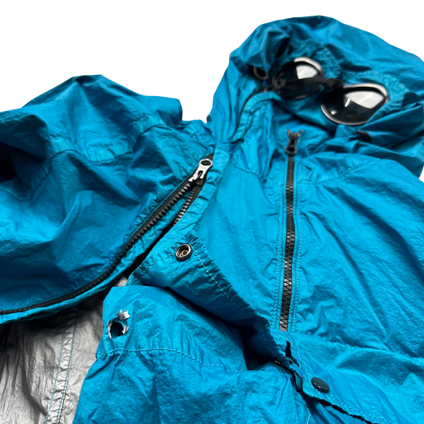 CP Company Blue Nyfoil Goggle Jacket - Large