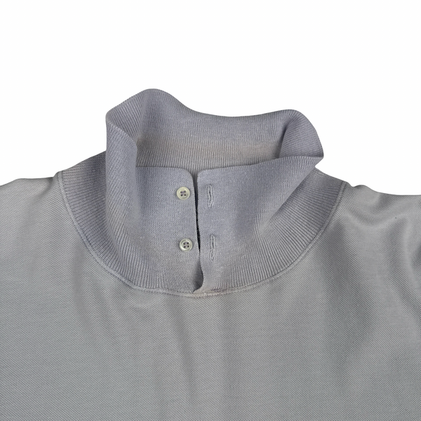 C.P Company 1989 Vintage Grey Cotton Blend Logo Polo Shirt- Large