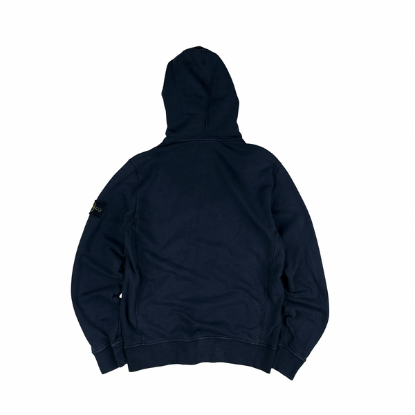 Stone Island 2018 Navy Pullover Cotton Hoodie - Large