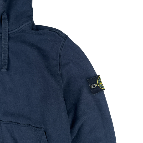 Stone Island 2018 Navy Pullover Cotton Hoodie - Large