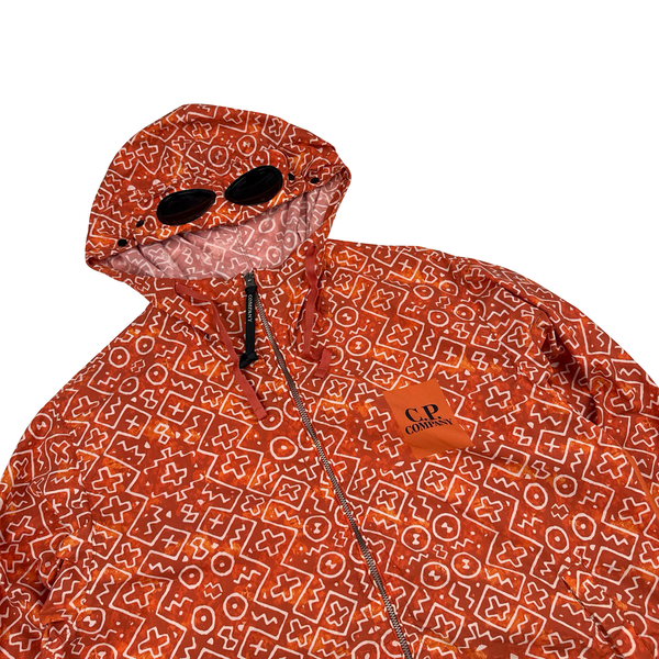 CP Company Burnt Orange Inca Flatt Nylon Lightweight Goggled Jacket - Medium