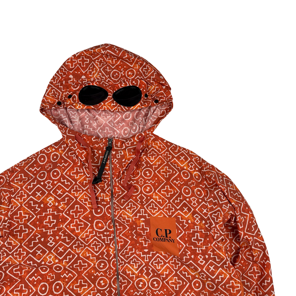 CP Company Burnt Orange Inca Flatt Nylon Lightweight Goggled Jacket - Medium