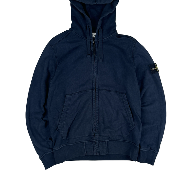 Stone Island 2018 Navy Pullover Cotton Hoodie - Large
