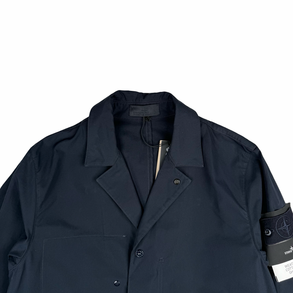 Stone Island Dark Navy Weatherproof Cotton Canvas Ghost Piece Jacket - Medium