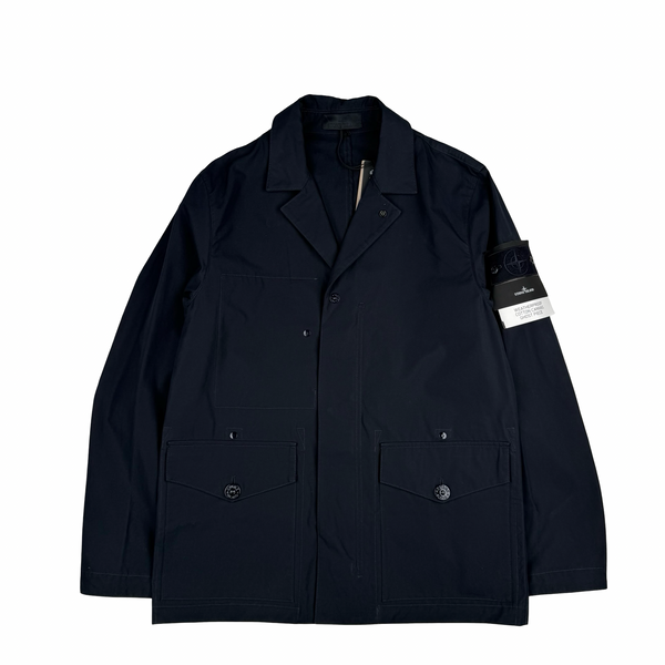 Stone Island Dark Navy Weatherproof Cotton Canvas Ghost Piece Jacket - Medium