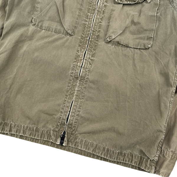 Stone Island 2018 Khaki Cotton Zipped Overshirt - Small