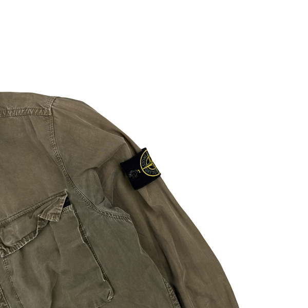 Stone Island 2018 Khaki Cotton Zipped Overshirt - Small