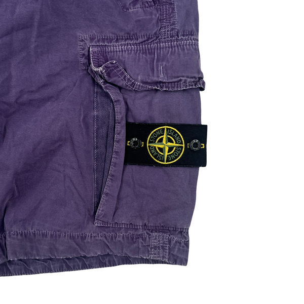 Stone Island 2015 Faded Purple Cotton Cargo Shorts - 32"