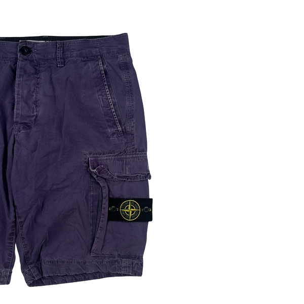 Stone Island 2015 Faded Purple Cotton Cargo Shorts - 32"