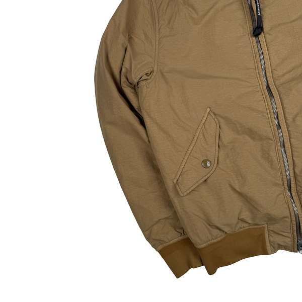 CP Company Brown Flatt Nylon Bomber Jacket - Small (46)