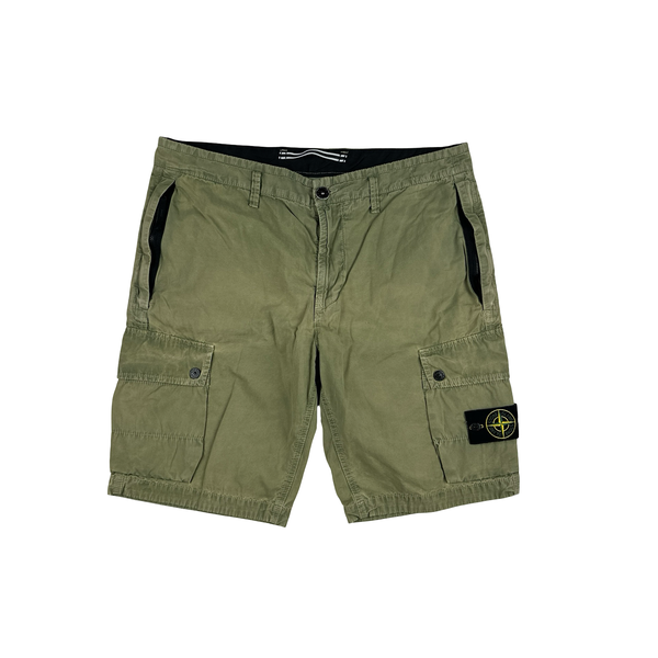 Stone Island 2018 Faded Sage Green Cargo Shorts - 34"