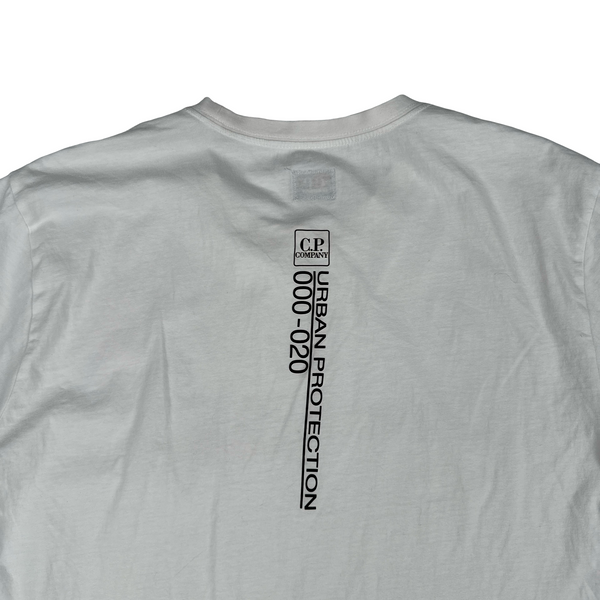 CP Company White Urban Protection Spellout T Shirt - XL