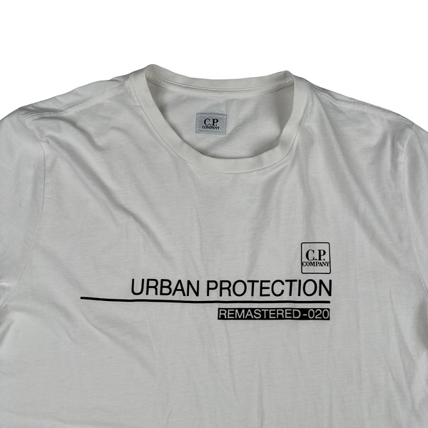 CP Company White Urban Protection Spellout T Shirt - XL