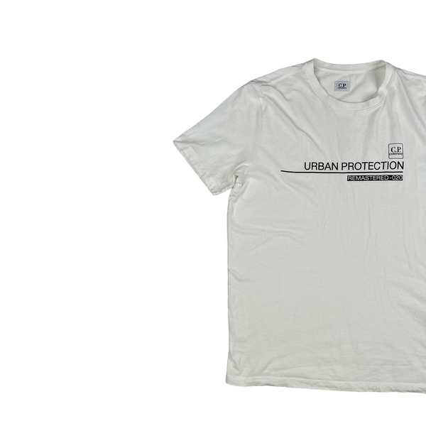 CP Company White Urban Protection Spellout T Shirt - XL