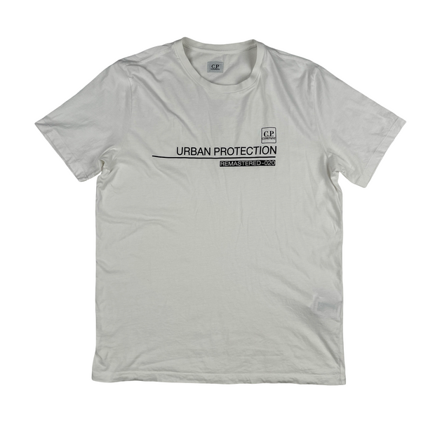 CP Company White Urban Protection Spellout T Shirt - XL