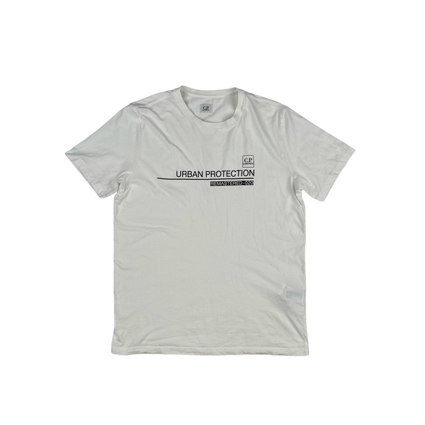 CP Company White Urban Protection Spellout T Shirt - XL