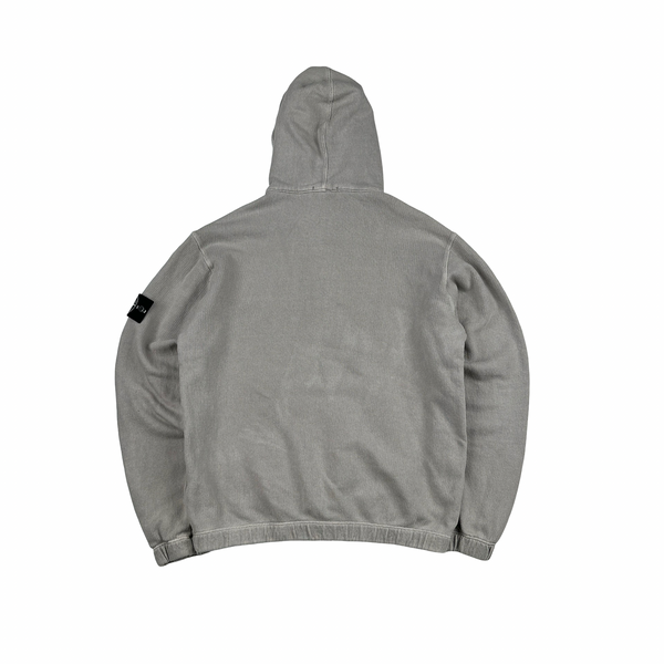 Stone Island 2024 Grey Closed Loop Project Hooded Quarter Zip Jumper - Small