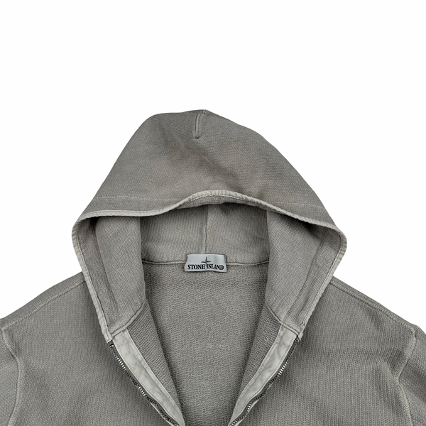 Stone Island 2024 Grey Closed Loop Project Hooded Quarter Zip Jumper - Small