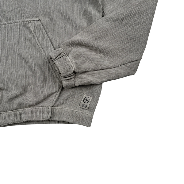 Stone Island 2024 Grey Closed Loop Project Hooded Quarter Zip Jumper - Small