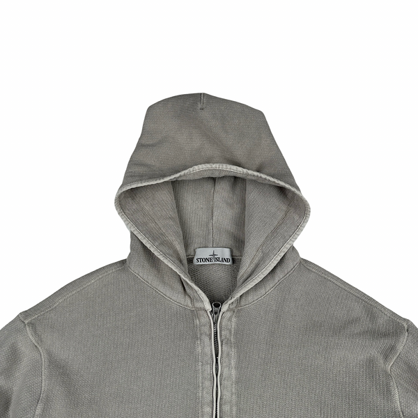 Stone Island 2024 Grey Closed Loop Project Hooded Quarter Zip Jumper - Small