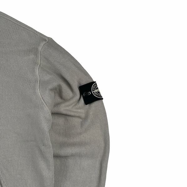 Stone Island 2024 Grey Closed Loop Project Hooded Quarter Zip Jumper - Small