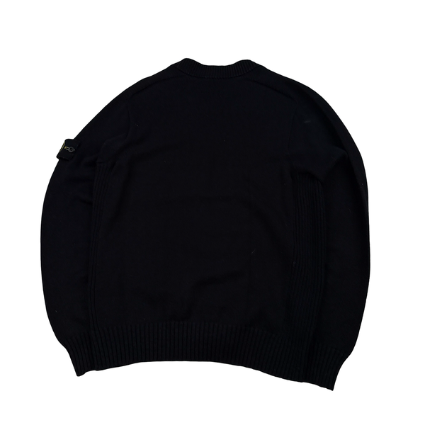 Stone Island 2022 Black Knitted Buttoned Cardigan Jumper - Small