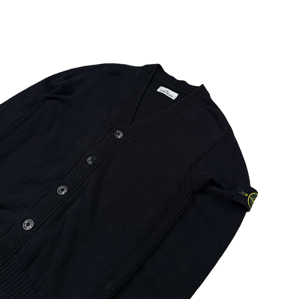 Stone Island 2022 Black Knitted Buttoned Cardigan Jumper - Small
