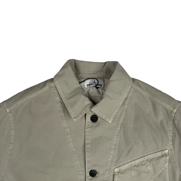 Stone Island 2025 Beige Cotton Panama 'Old' Effect-TC Jacket - Medium