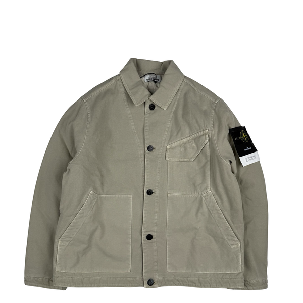 Stone Island 2025 Beige Cotton Panama 'Old' Effect-TC Jacket - Medium