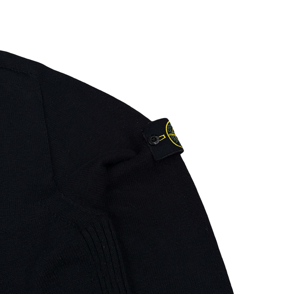 Stone Island 2022 Black Knitted Buttoned Cardigan Jumper - Small