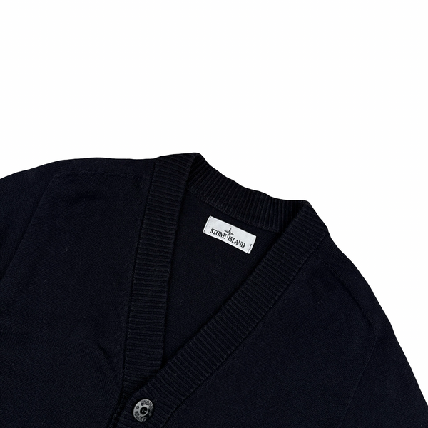 Stone Island 2022 Black Knitted Buttoned Cardigan Jumper - Small