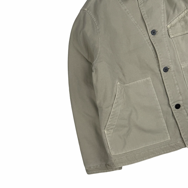Stone Island 2025 Beige Cotton Panama 'Old' Effect-TC Jacket - Medium