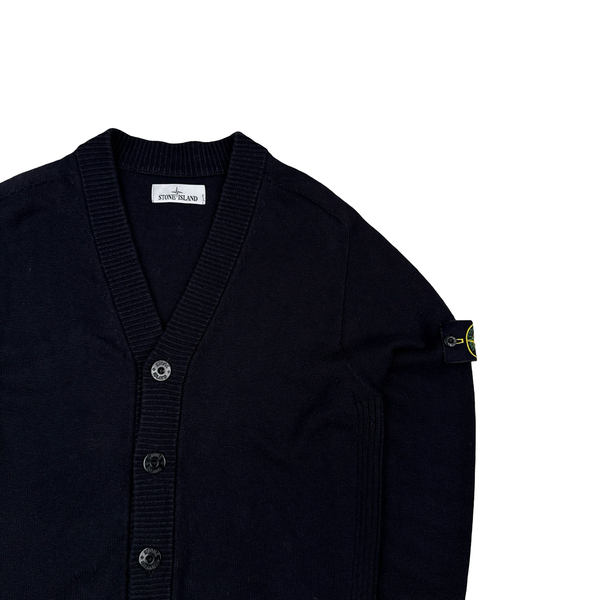 Stone Island 2022 Black Knitted Buttoned Cardigan Jumper - Small