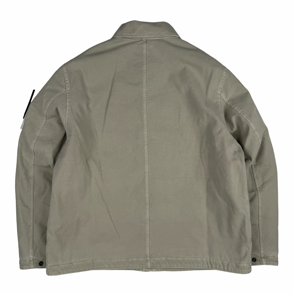Stone Island 2025 Beige Cotton Panama 'Old' Effect-TC Jacket - Medium