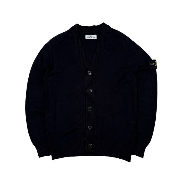 Stone Island 2022 Black Knitted Buttoned Cardigan Jumper - Small
