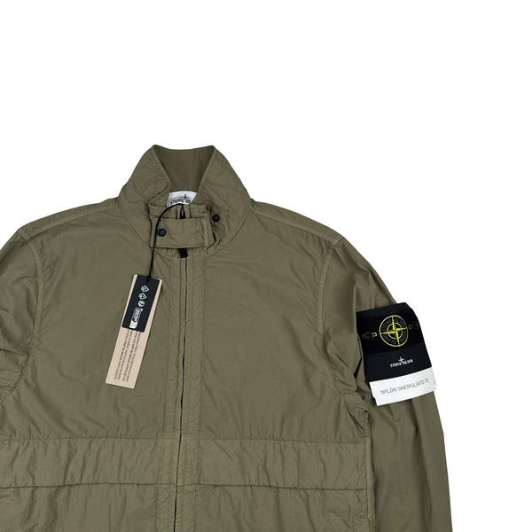 Stone Island 2026 Khaki Nylon Smerigliato-TC Bomber Jacket - Small