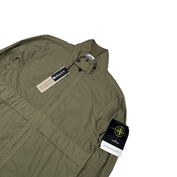 Stone Island 2026 Khaki Nylon Smerigliato-TC Bomber Jacket - Small