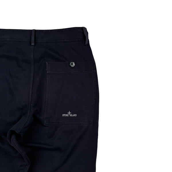 Stone Island 2010 Navy Spellout Cotton Shorts - Small
