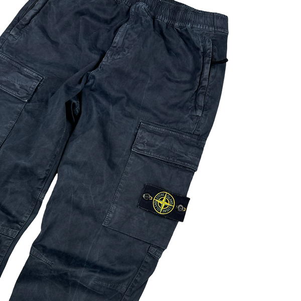 Stone Island 2024 Navy RE Fit Cargo Trousers - 30”
