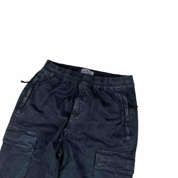 Stone Island 2024 Navy RE Fit Cargo Trousers - 30”