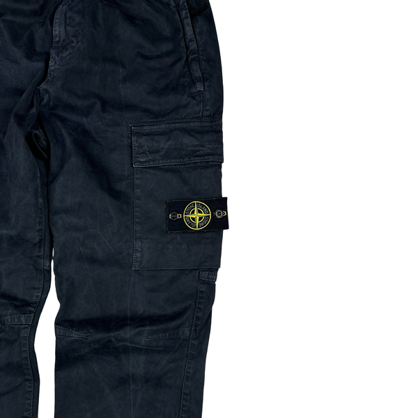 Stone Island 2024 Navy RE Fit Cargo Trousers - 30”