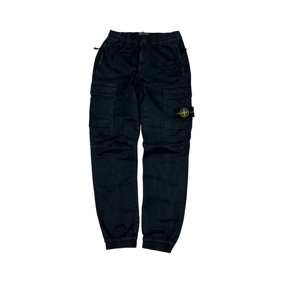 Stone Island 2024 Navy RE Fit Cargo Trousers - 30”
